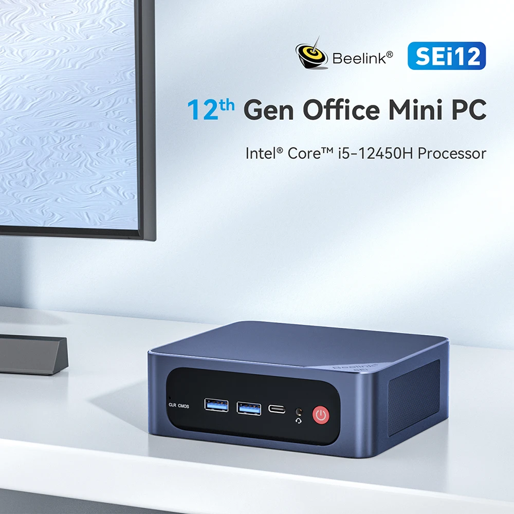 Beelink 데스크탑 미니 컴퓨터, SEi12 Max 인텔 i7 12700H, 12650H, 32G, 500G, SEi12 인텔 12 세대 i5, 12450H, 16G500G SSD, 와이파이 6