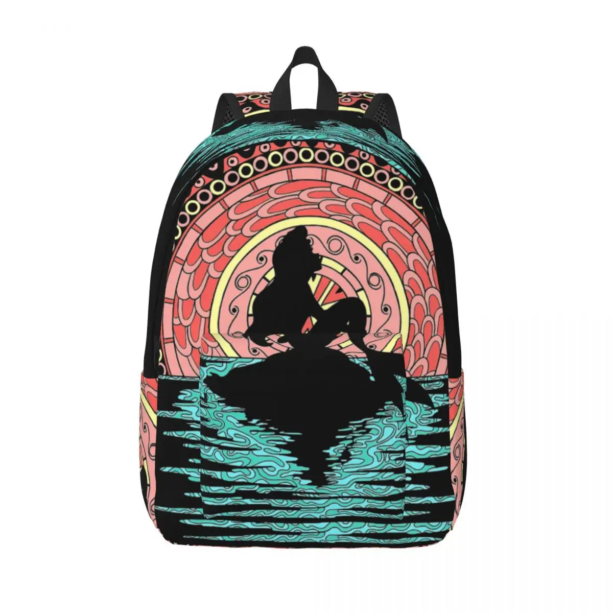 

Geometric Ariel Little Mermaid Backpack for Preschool Primary School Student Bookbag Boy Girl Kids Daypack Gift