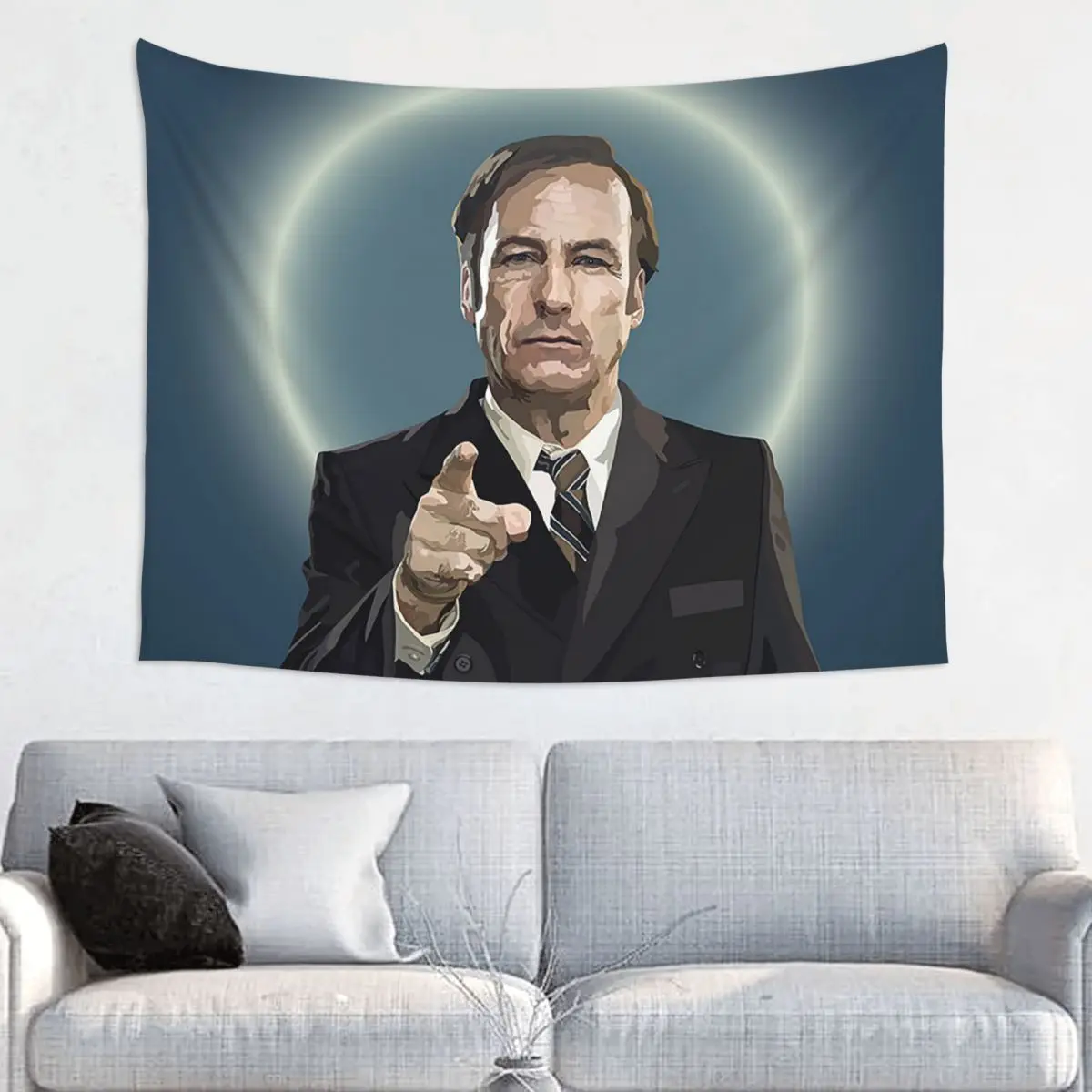 Breaking Bad Saul Goodman Tapestry Wall Hanging Print Polyester Wall Tapestry Bob Odenkirk Throw Rug Blanket Wall Decor 95x73cm