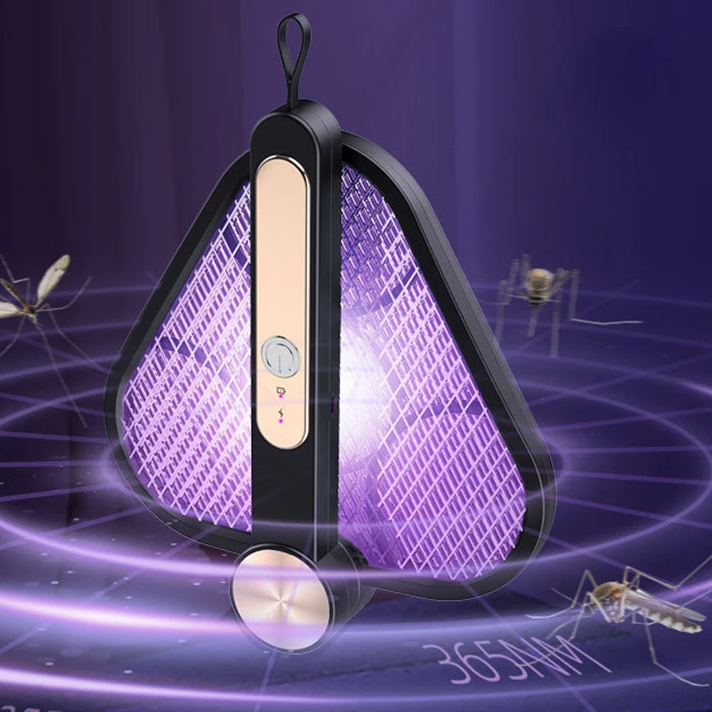 

Triangle Two In One Mosquito Lamp Suspension 180 ° Foldable Type-C Rechargeable Low Noise Electronic Purple Light Mosquito Trap