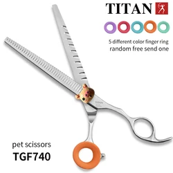 TITAN Professional Pet scissors 7.5inch Grooming Thinning Scissors For Cutting Dogs Hair Canine Hairdresser Pet Scissors