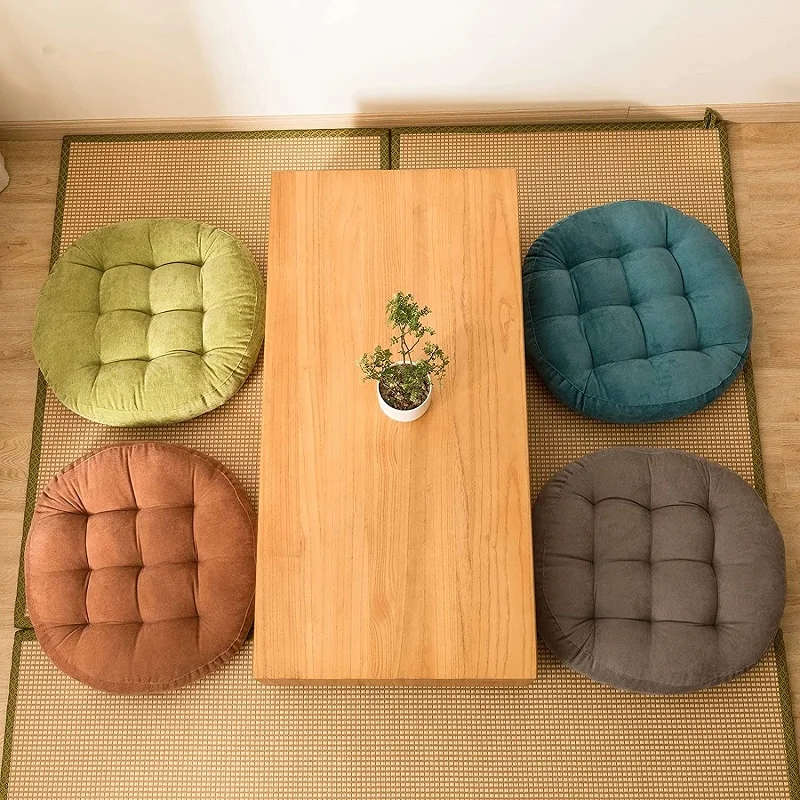 Inyahome Runde Kissen, Meditation, großes Bodenkissen für Kinder und Erwachsene, Kissen für Bodensitze, Yoga, Wohnzimmer, Büro – Detail 6
