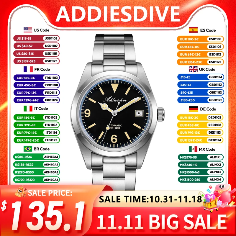 Watch Crown Screw Down Replacement - ADDIESDIVE Новые ультратонкие автоматические механические мужские