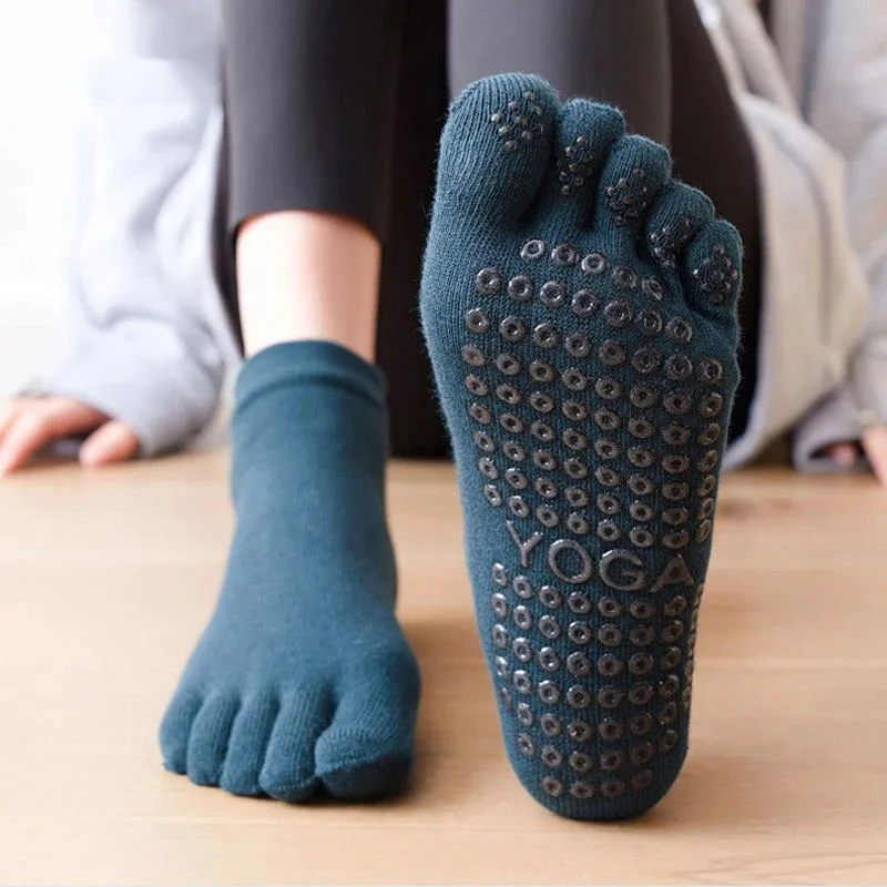 

Cotton Anti-Slip Socks Women Breathable Yoga Five Fingers Socks Elasticity Sports Fitness Pilates Ballet Dance Toe Socks