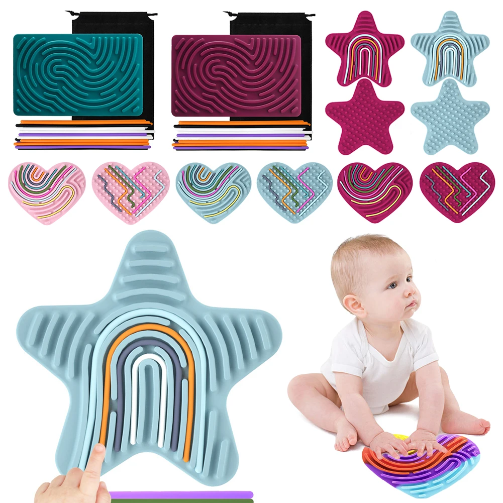 

Sensory Board for Toddler Flexible Silicone Colorful Activity Board for Calming Stress Anxiety ADHD Autism for Kids 3+ and Adult