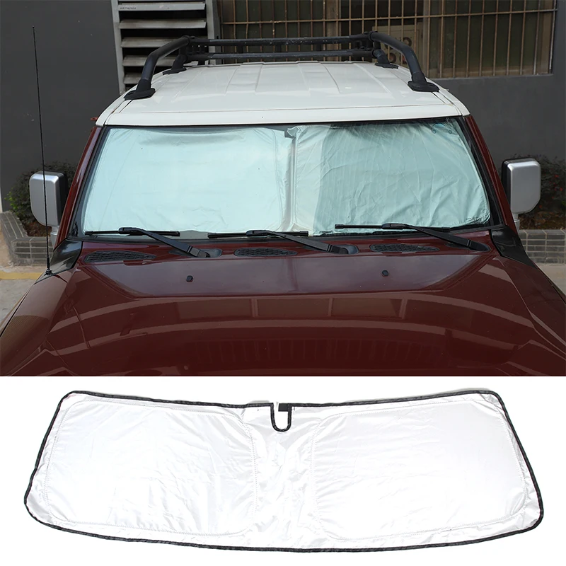 

For Toyota FJ Cruiser 2007-2021 Car Front Windshield Sunshade Sun Protection Visor Sunshade Silver Tape Sunshade Accessories