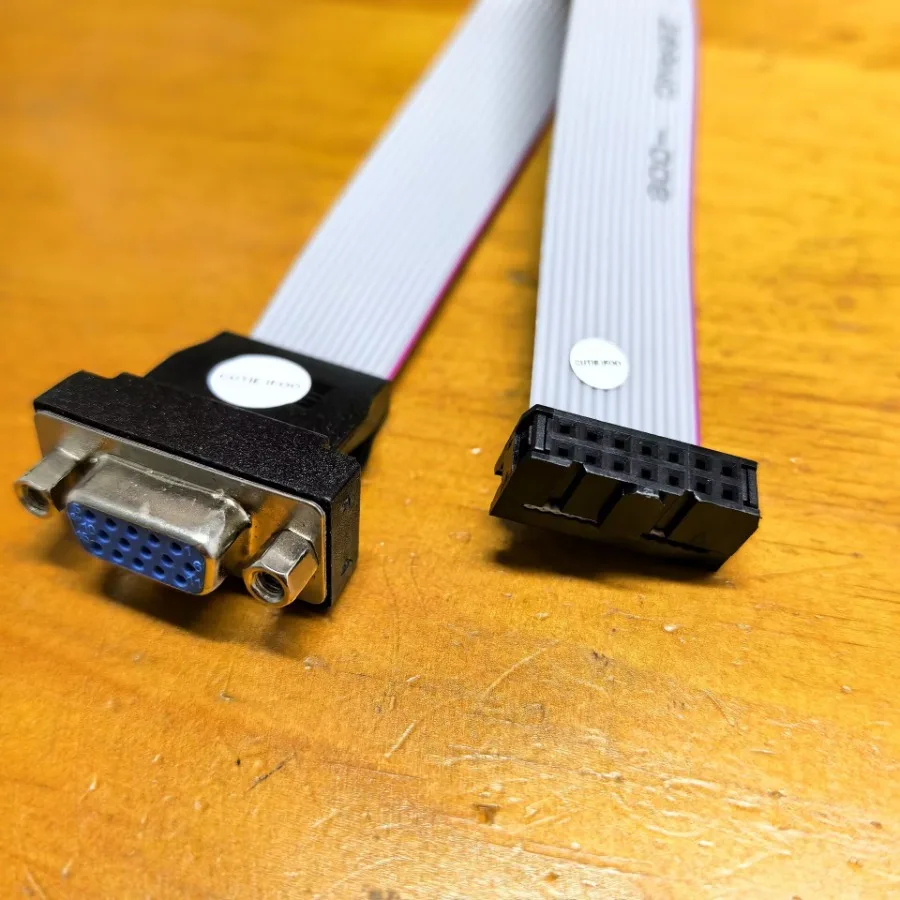 メインボードグラフィックスカード DB CRT VGA インターフェイス 2.54 ミリメートル FC-14P 14Pin メスから 15Pin ホストケースブラケット GPU 延長ケーブル 20 センチメートル