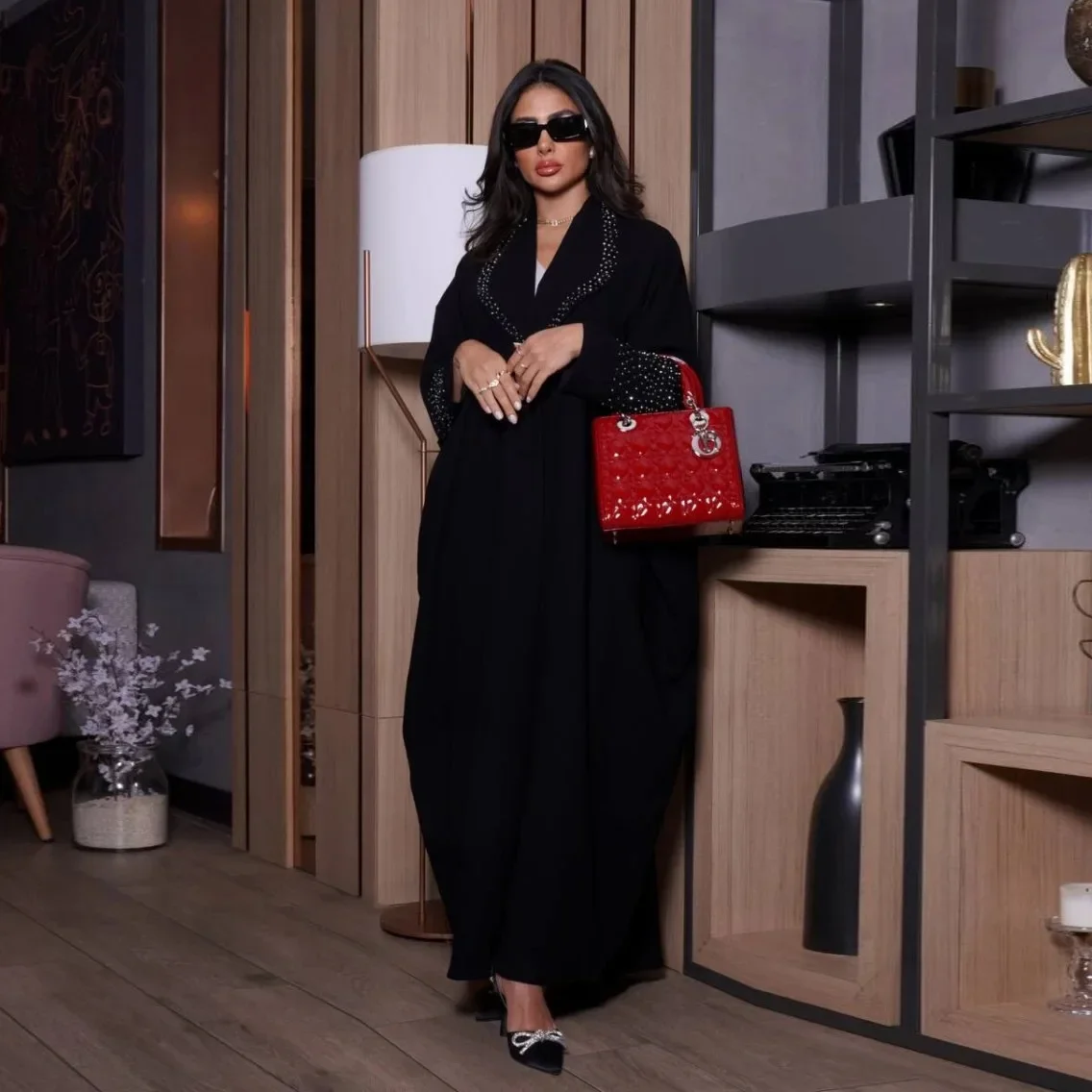 

Ramadan Muslim Women Long Dress Diamonds Abaya Dubai Kaftan Kebaya Kimono Jalabiya Caftan Marocain Femme Robe Islam Clothing New