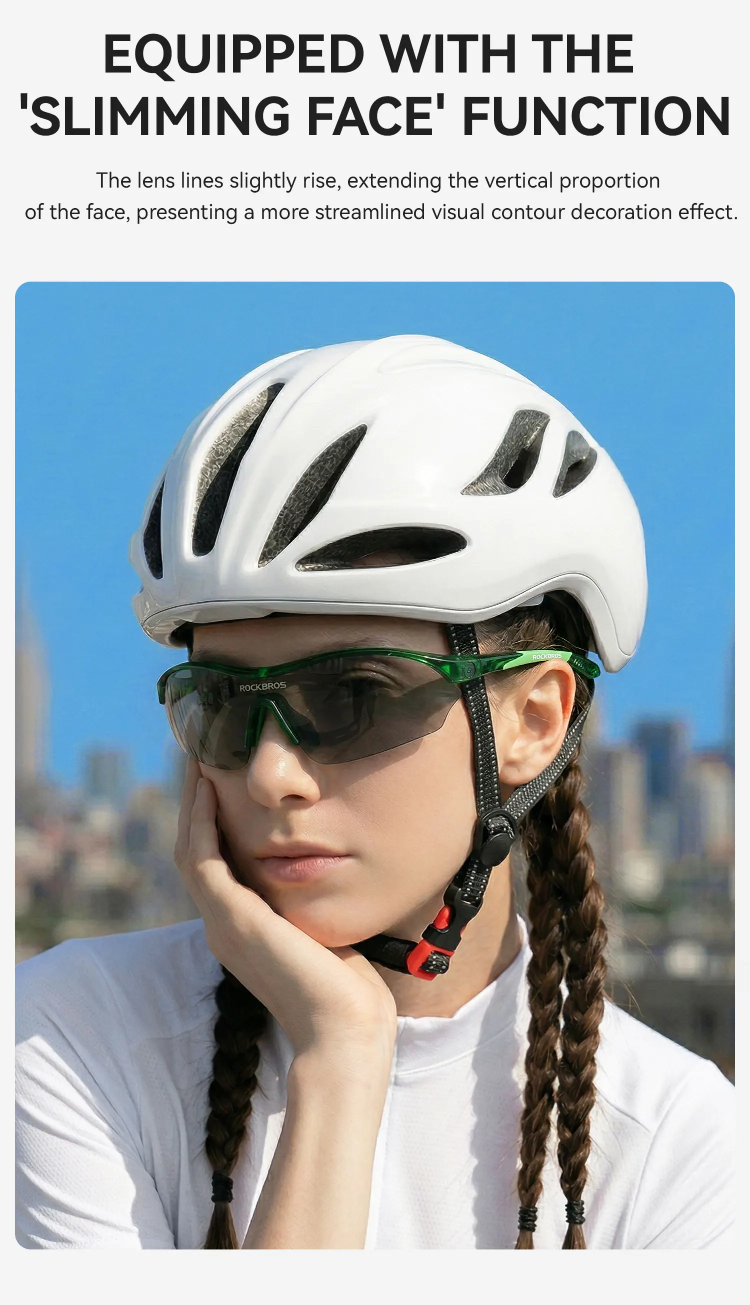 ROCKBROS Polarisierte Fahrradbrille mit 3 Gläsern, Sport-MTB-Rennradbrille, Sonnenbrille für Herren und Damen, UV400-Schutz, Anti-Sonnenbrille zum Laufen, Angeln, Fahrradbrille – Detail 13