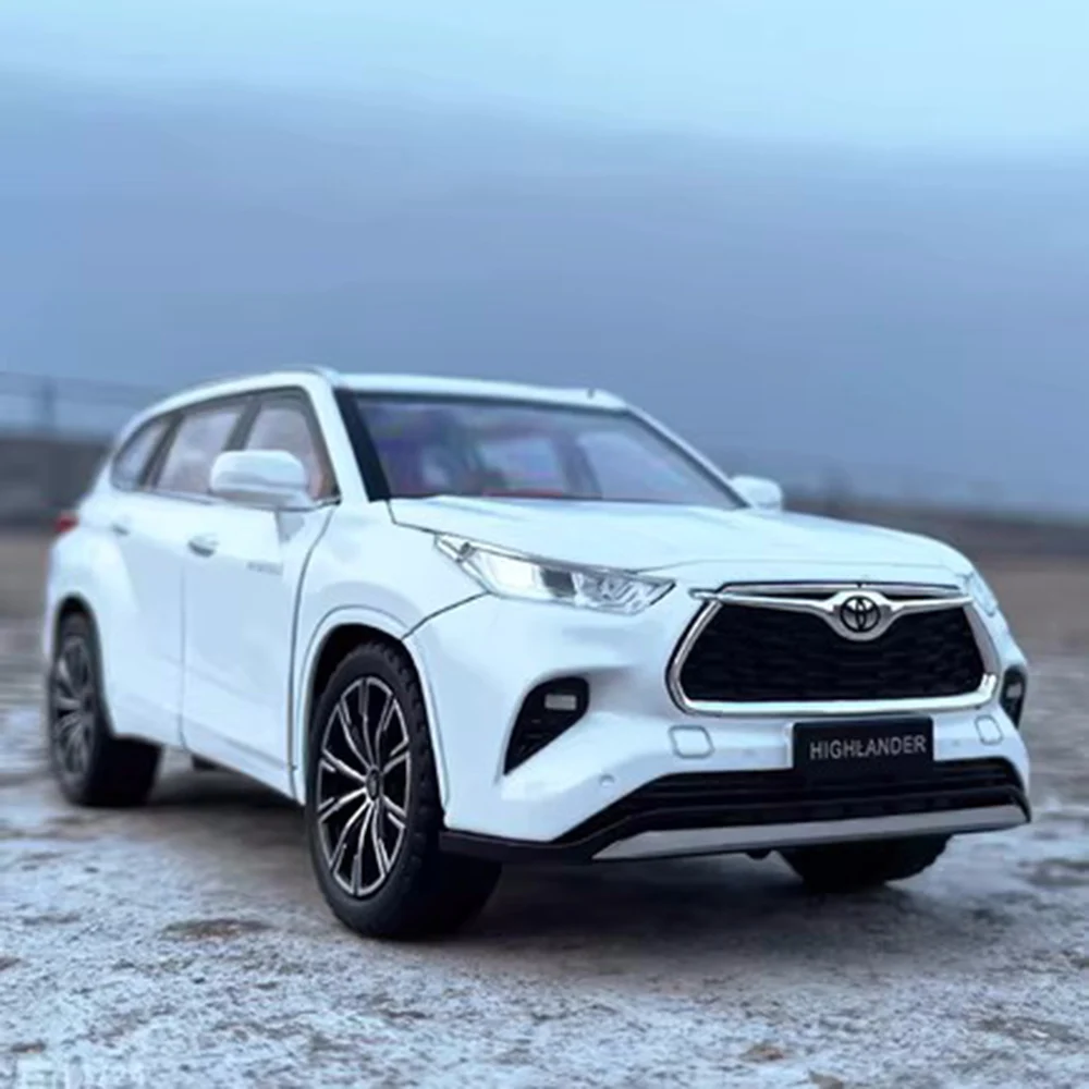 1:24 Highlander Alphard Miniature Toys Cars Models Alloy Diecast Doors Opened Car Sound Light Pull Back Vehicles for Kids Gifts
