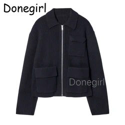 Sweaters Women Wool Knitted Cardigan Autumn Winter Zipper Fashion Outerwear Chic Casual Long Sleeve Loose Warm Coats cozy tops