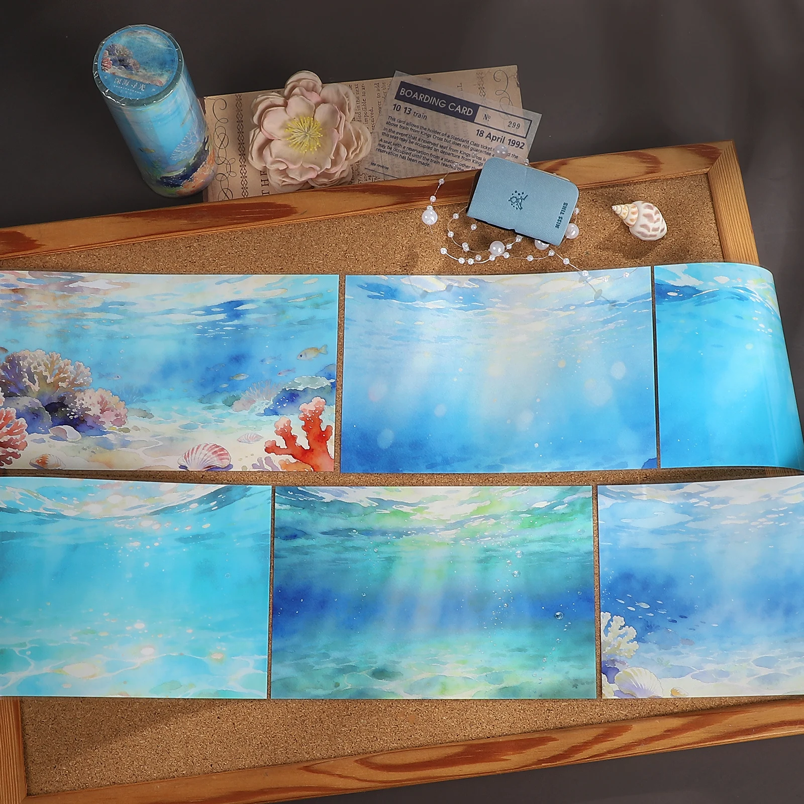 103mm-5m-vintage-deep-sea-light-landscape-pet-tape-creative-diy-journal-material-collage-scrapbooking-stationery