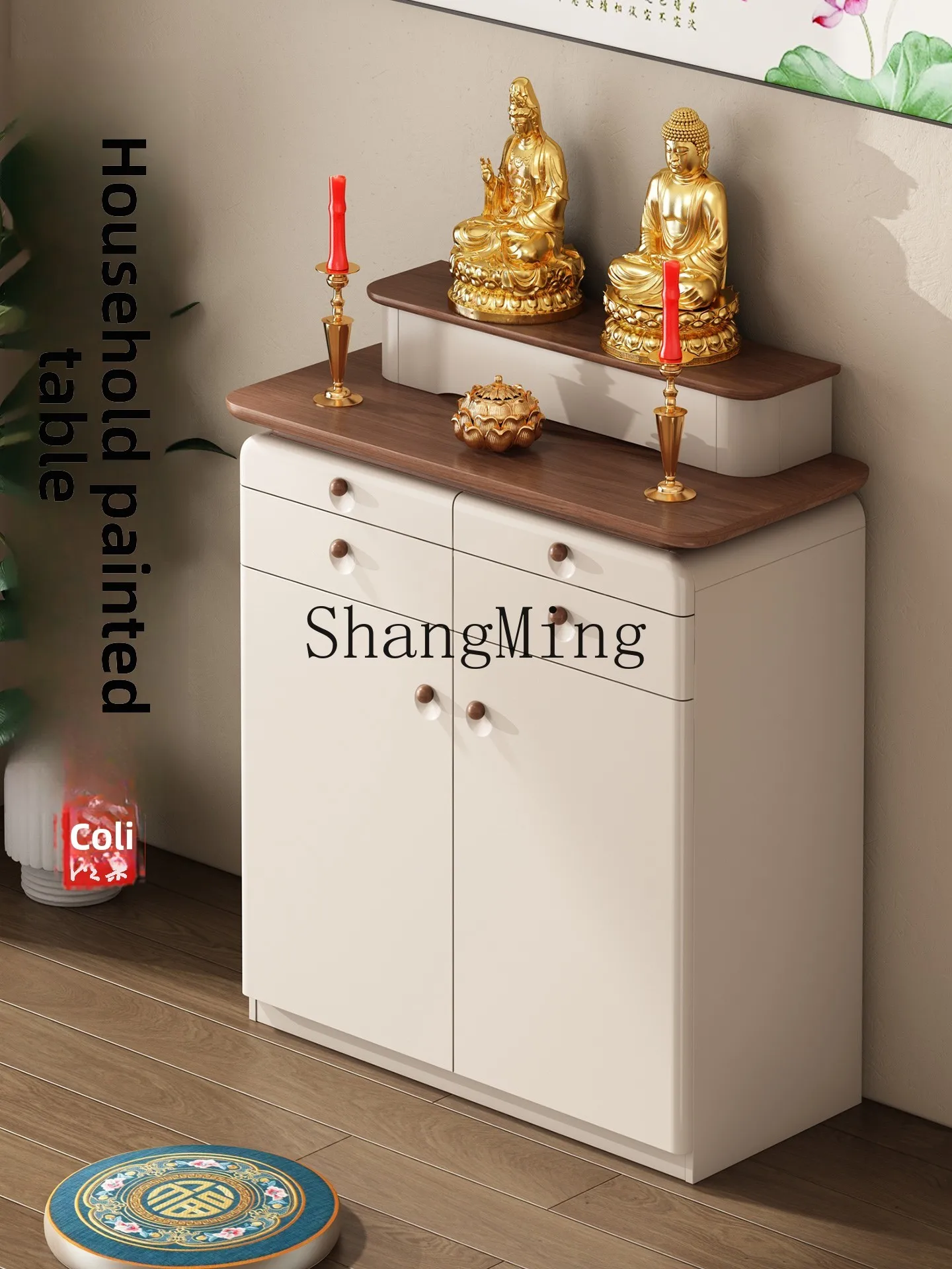 

ZYY Offering Table Light Luxury Home Use with Door Altar Buddha Buddha Altar Standing Cabinet Incense Case Offering Table