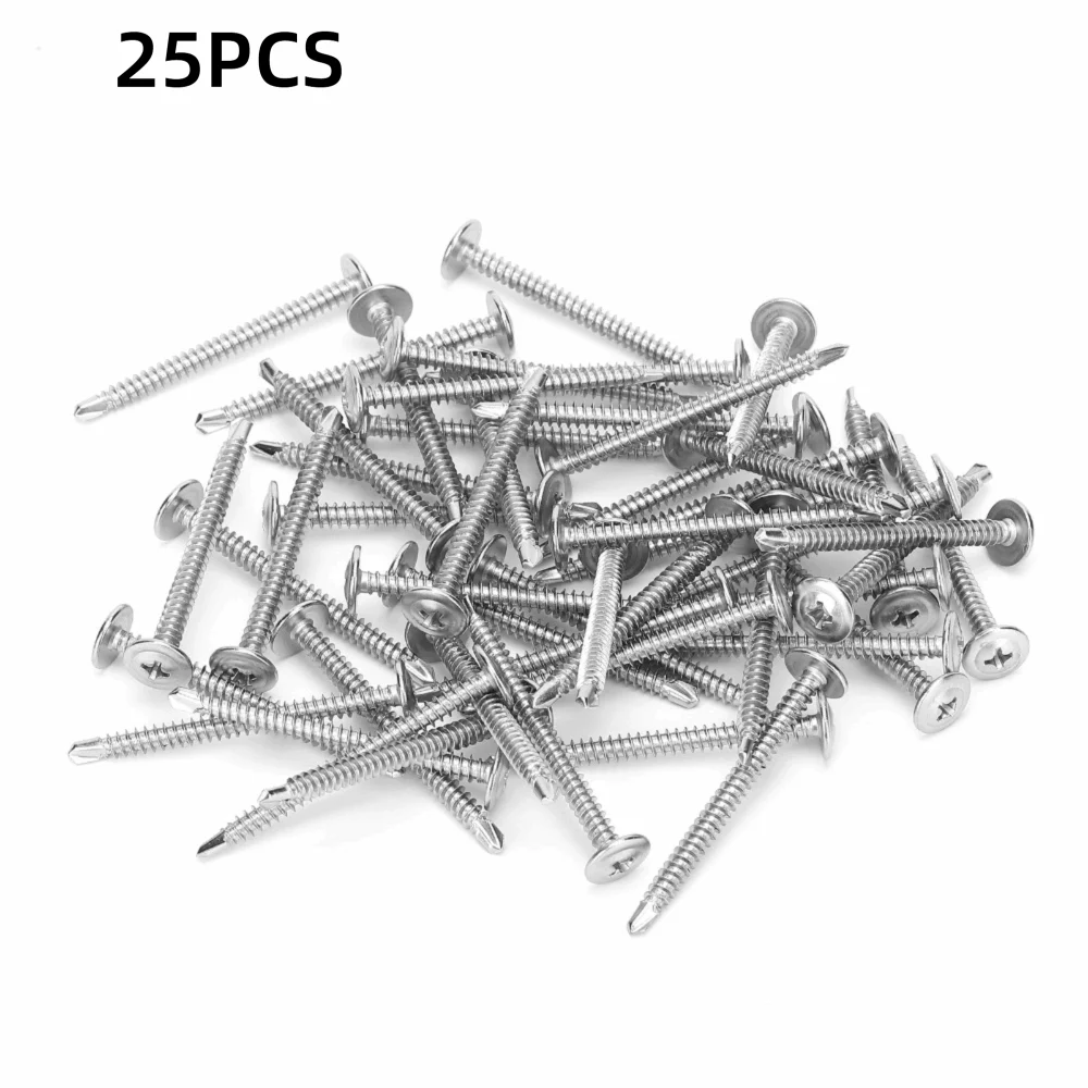 25PCS Ideal Phillips Drive Self Tapping Screws Fully Threaded Quick Self Drilling Screws Flat Head Screw For Plastic