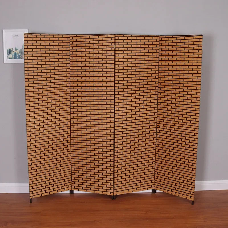 Double Sided Paper Rope Woven Folding Screen Home Entrance Partition Decorative Room Divider Multi Size Available for Living