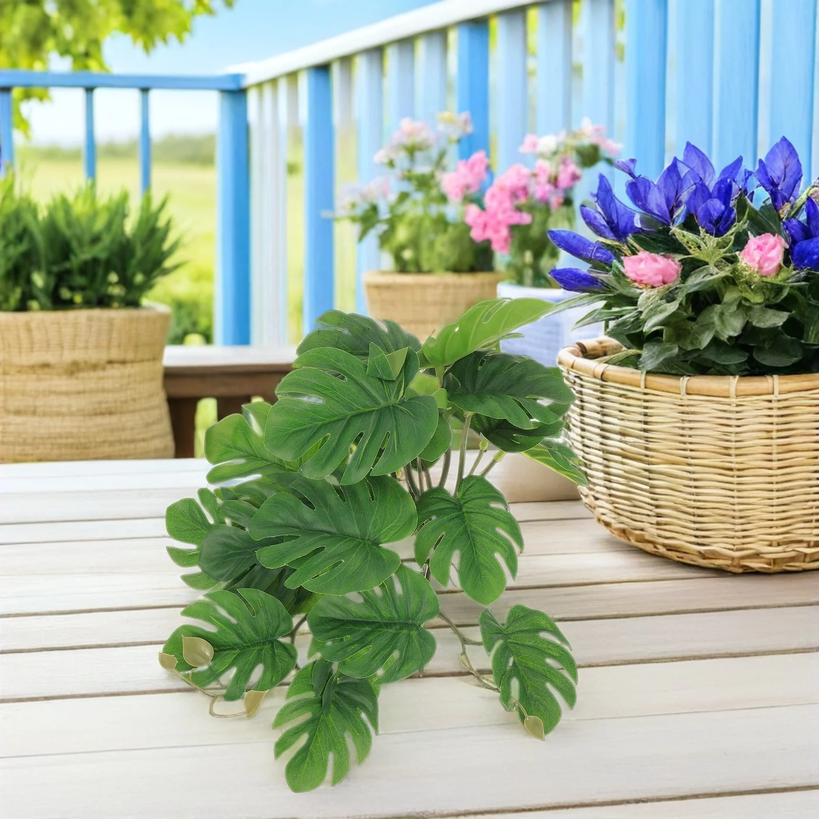 

Artificial Hanging Leaf Reptile Plant Lifelike Green Decor for Terrarium Lizard Tank Hideout Climbing Enrichment Supplies