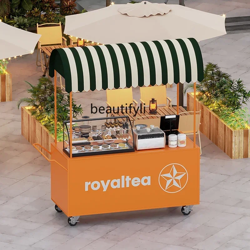 

YH5 Outdoor night market with wheels, float, wrought iron promotion, snack car, movable sales stall, dining car
