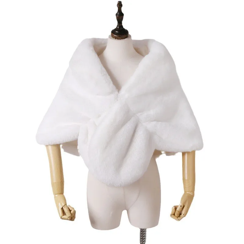 Thickened Warmth Rabbit Fur Shawl Artificial Fur Mink Coat Women's Winter Fashion Simple Style No Brand Registered Trademark