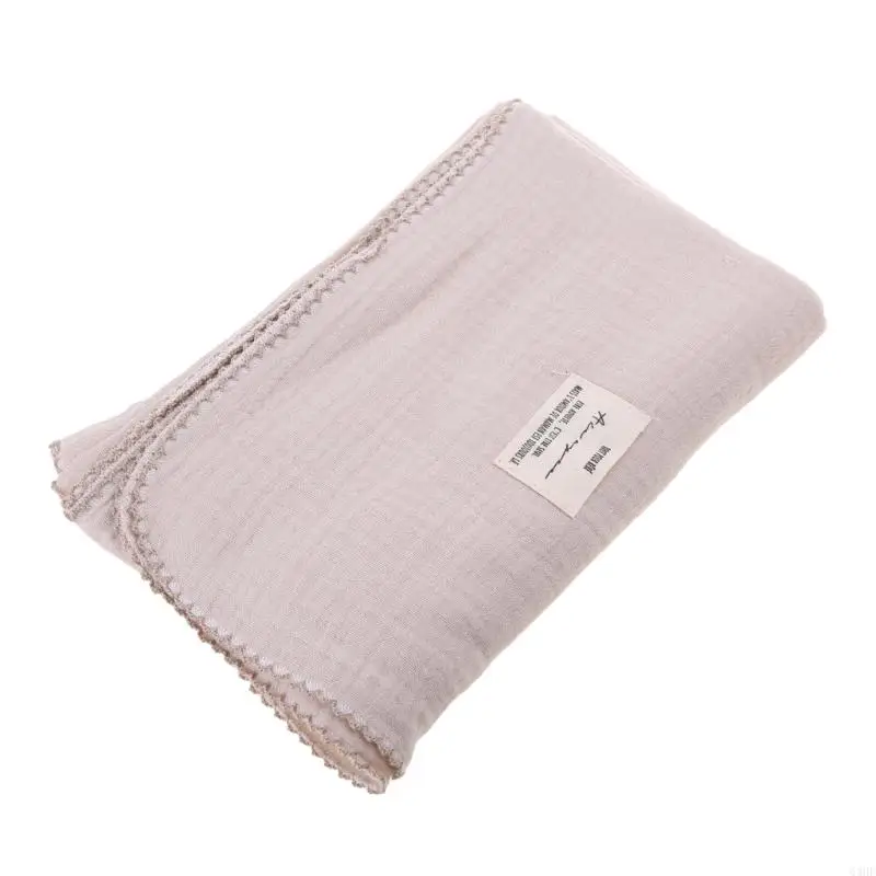 63HE – serviette bain Double couche pour bébé, couverture en coton pour nourrissons, nouveau-nés, d'emmaillotage