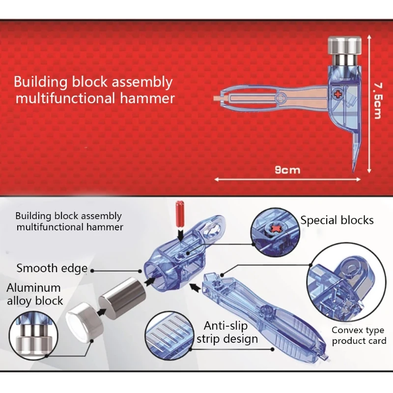 Building Block ชุดเครื่องมืออิฐแยกค้อนเด็ก Building Block ของเล่น Accs 1560