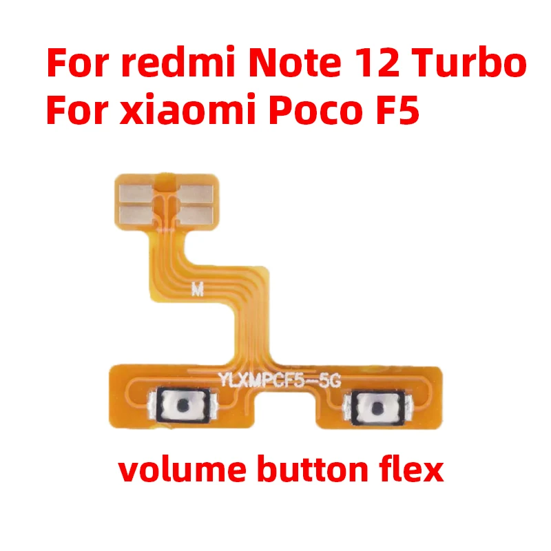 For Xiaomi Redmi Note 12 Turbo Power ON OFF Volume Camera Key Button Switch Flex Cable Replacement