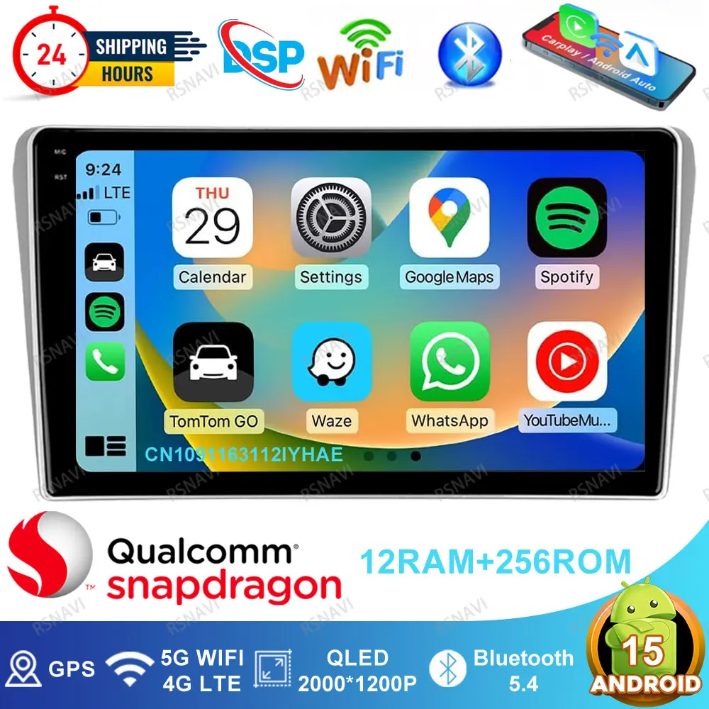 

Автомобильное радио Android 15 для Toyota Avensis T25 2002 2003 2004 2005 2006 2007 2008, мультимедийное навигационное головное устройство, GPS-плеер Viedo