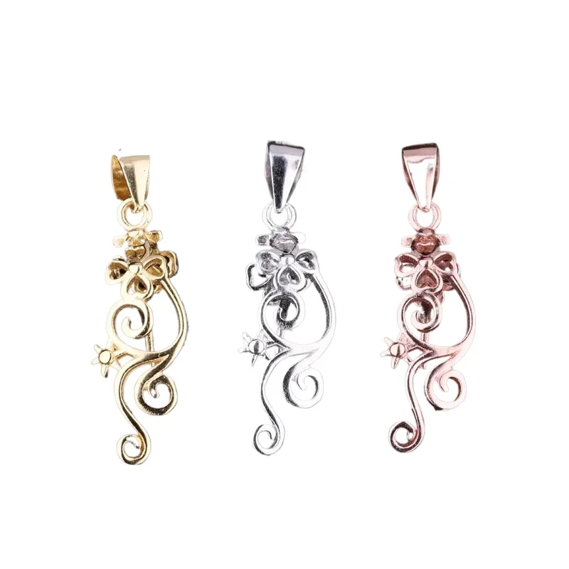 

925 Sterling Silver Pendant Clasp Semi Mount Pendant Rose Gold Color Yellow Gold Color White Gold Color Fine Jewelry Setting