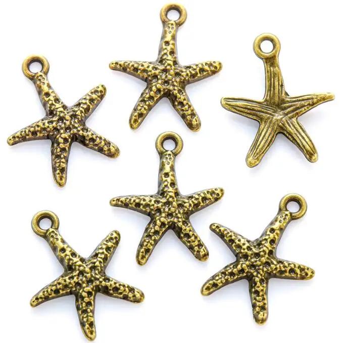 20pcs  16*14*1.5mm Alloy Charm starfish Pendant Crafts