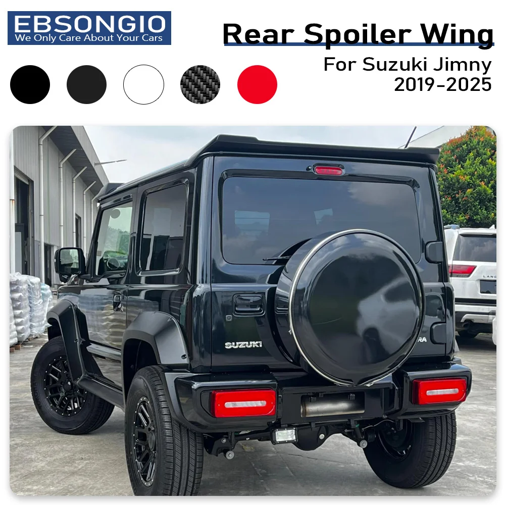 For Suzuki Jimny 2019-2025 ABS Plastic Made LBW Style Rear Roof Spoiler Gloss Black