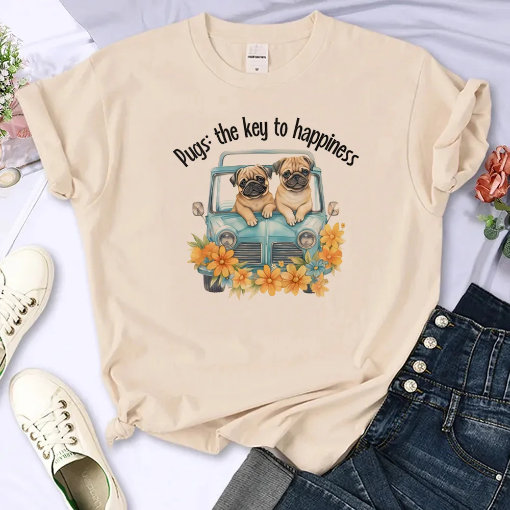 Pug t-shirts women anime harajuku t shirt female manga comic clothing