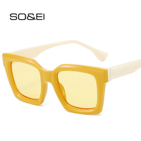 SO&EI New Fashion Men Women Square Gradient Sunglasses Shades UV400