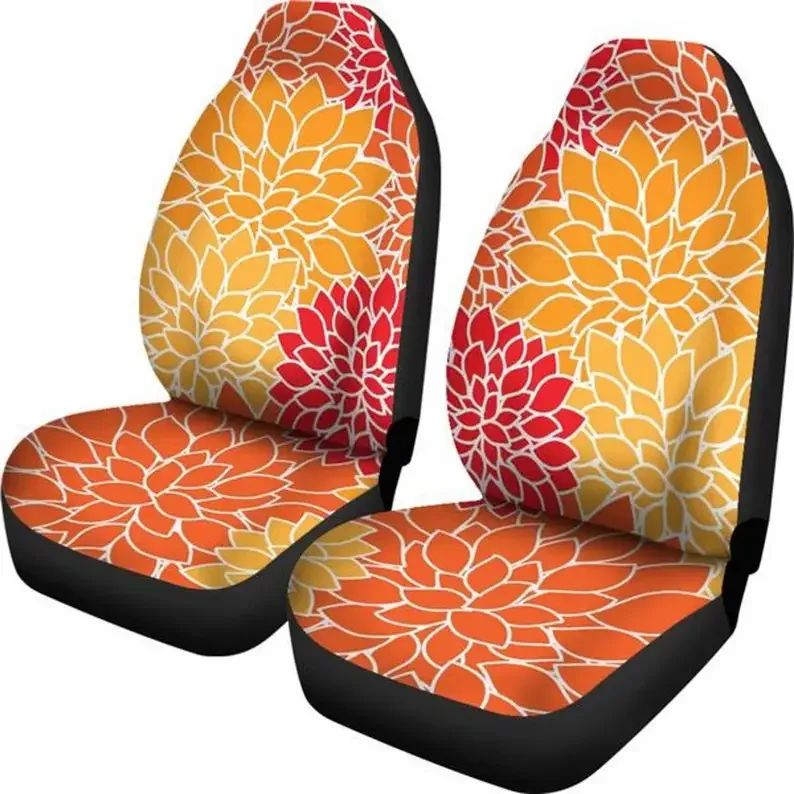 Tangerine Chrysanthemum, Flower Blossom, Flower Power-Car Seat Covers, Car Accessories, Gift for Her, Custom Seat Covers, Custom