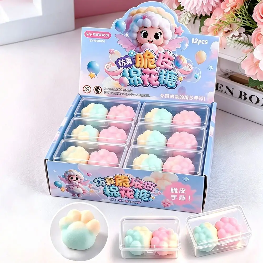 Donut Wax Cracking Squeeze Satisfying Sound Cat Paw Crunch Squishy Handmade Non-bounce Crispy Feel Squishy Children Gifts