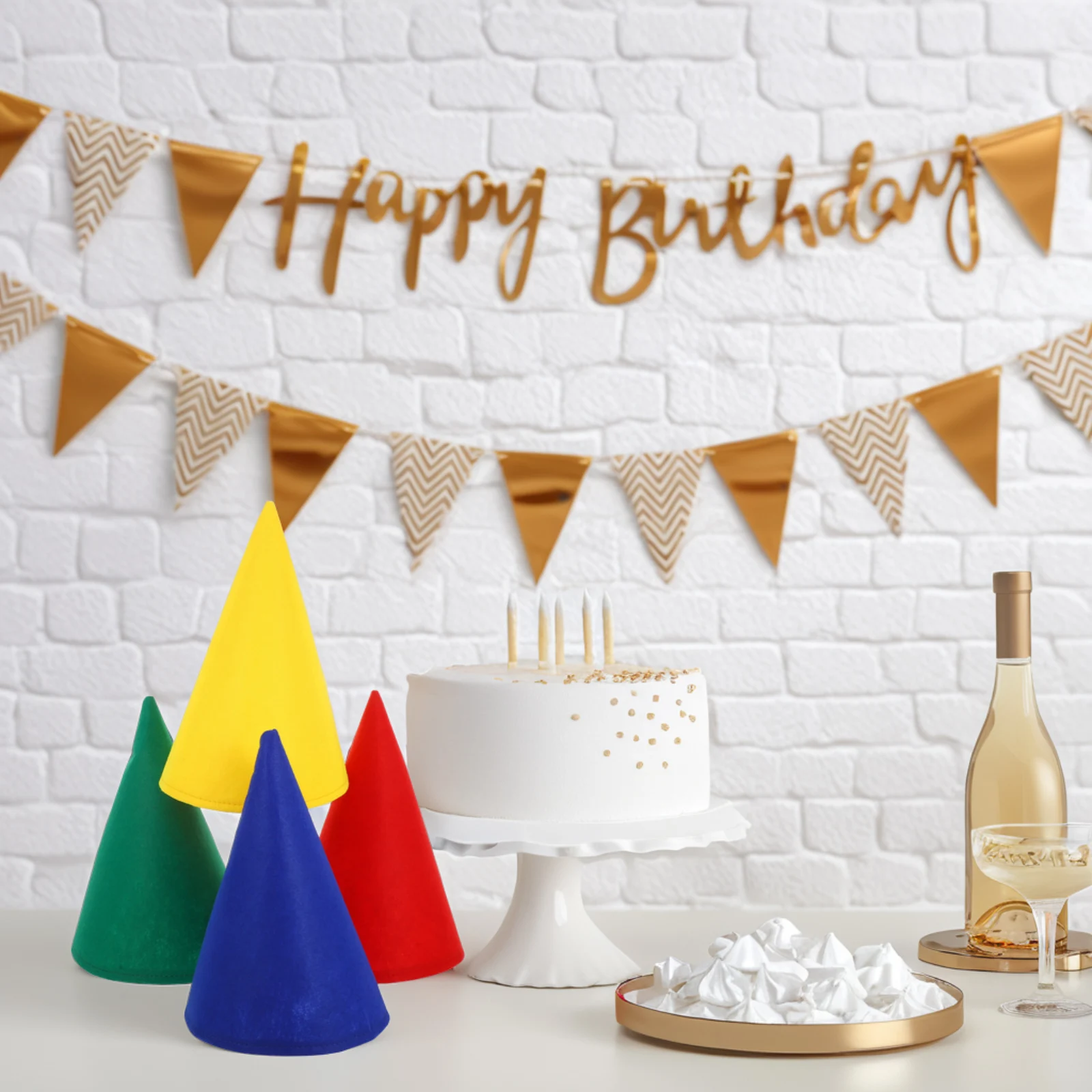 

4Pcs Felt Cone Gnome Hats Soft Christmas Party Birthday Halloween Costume Supplies Dwarf Cosplay Props Christmas Dwarf Hats