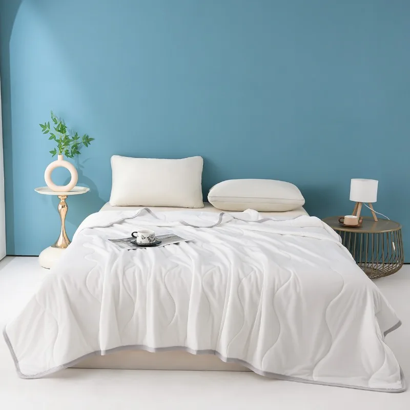 New solid color simple cool silk summer cool quilt summer home comfort air conditioner quilt single piece
