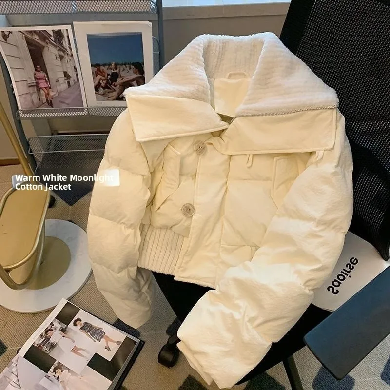 

2025 Winter New Sle Women's down Cotton Jaet ort Loose Thiened Korean Version Small Size Coat Outerwear