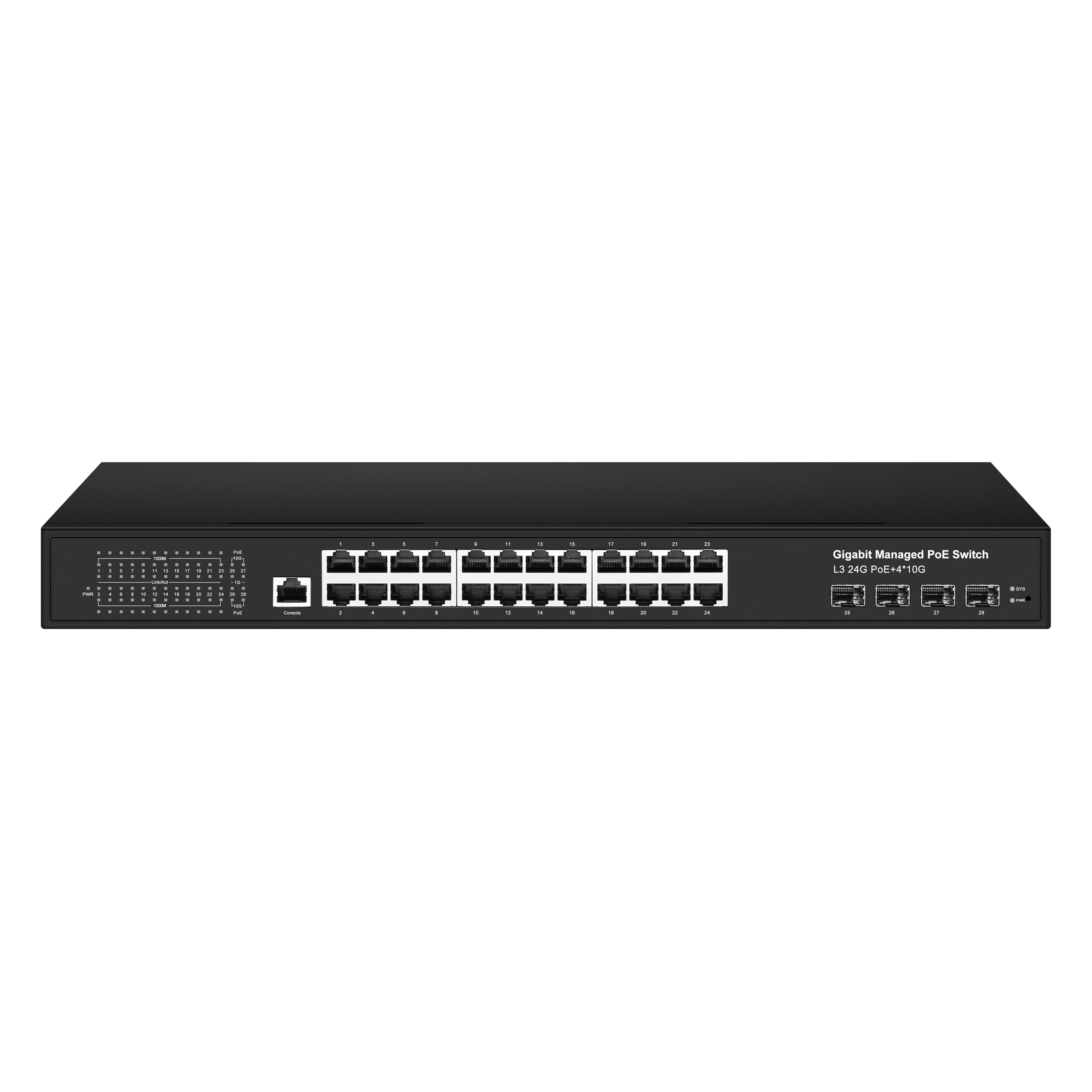 

L3 Switch 24 Ports 1000Mbps POE Switch 4 Port 10G SFP Managed Network Switch Giga 24 Port