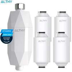 ALTHY Vitamin C Revitalizing Shower Water Filter - Reduces Chlorine Heavy Metal - Improves Dry Itchy Skin, Hair Dandruff, Eczema