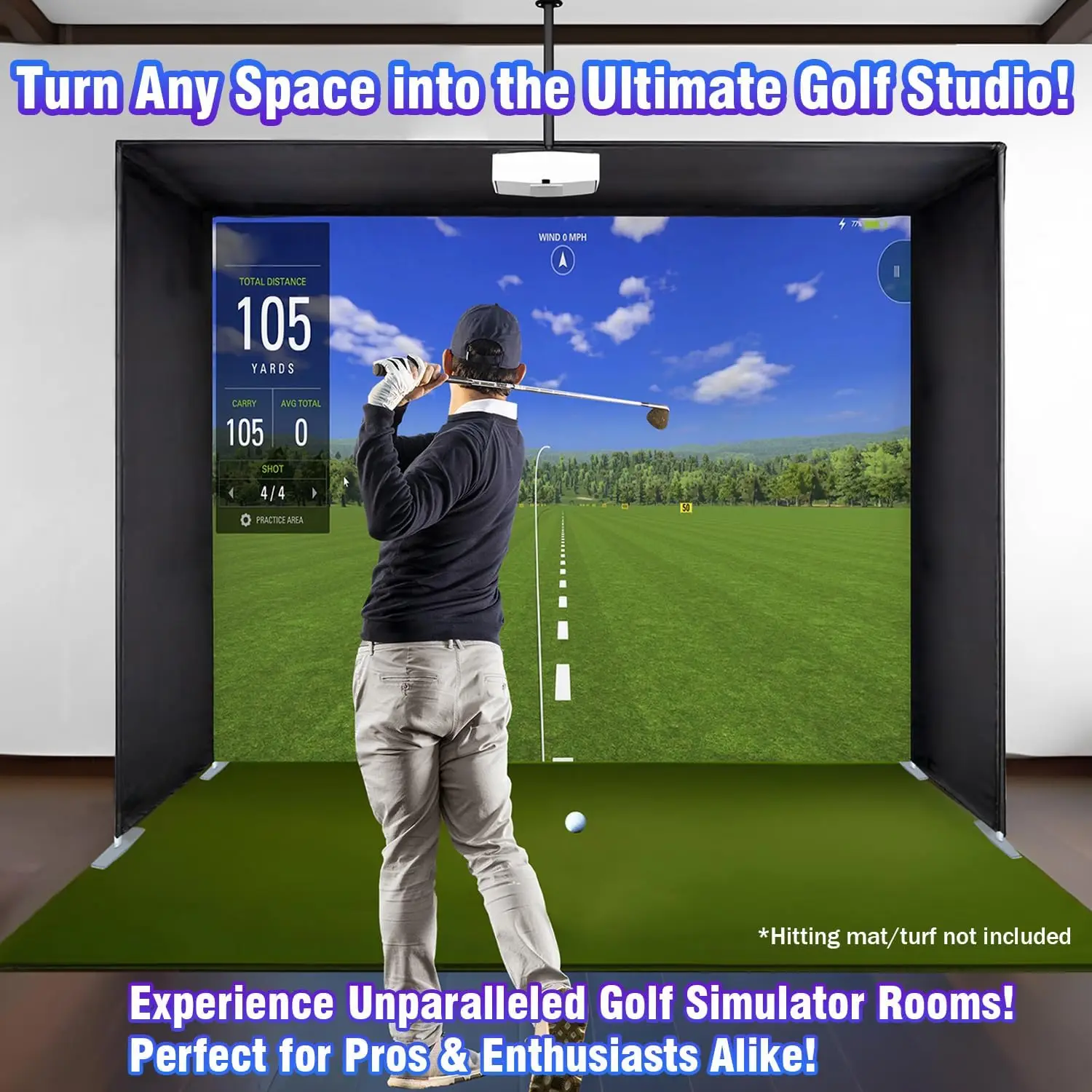 Factory Custom Size Golf Simulator Enclosure with Hitting Screen Indoor Outdoor Easy Assemble Golf Simulator Enclosure Cage