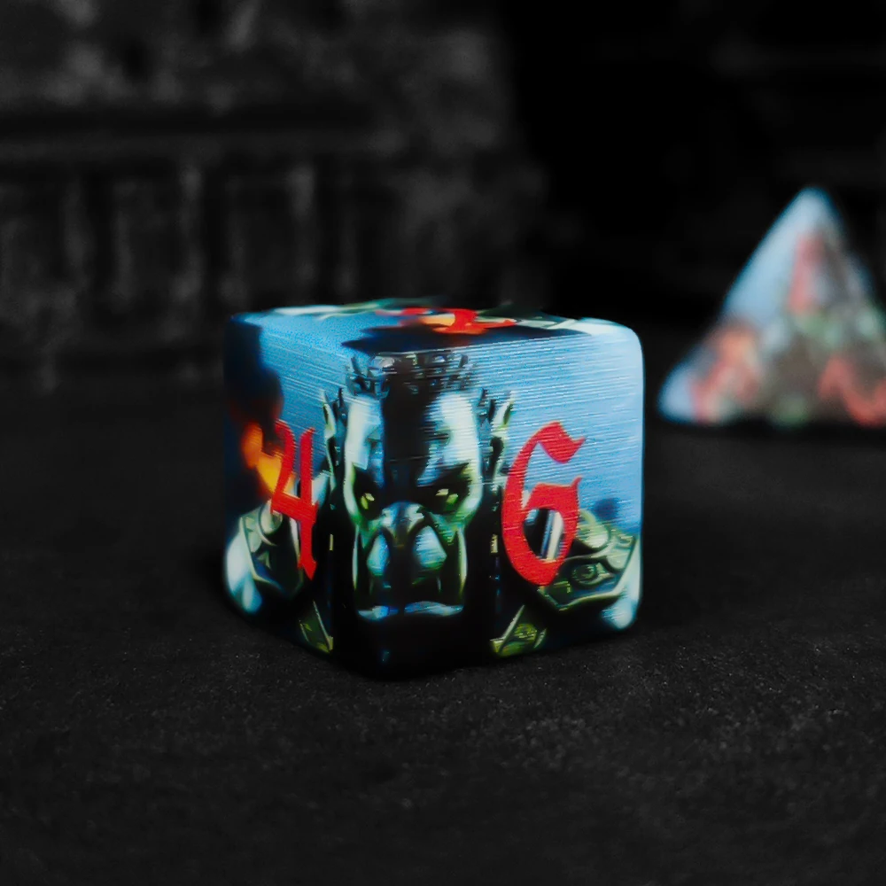 Orc Warrior Polyhedral 7-Piece Dice Set – Fantasy DND Dice with Red Ink for Tabletop RPGs,Perfect for D&D, MTG & Board Games, view 3