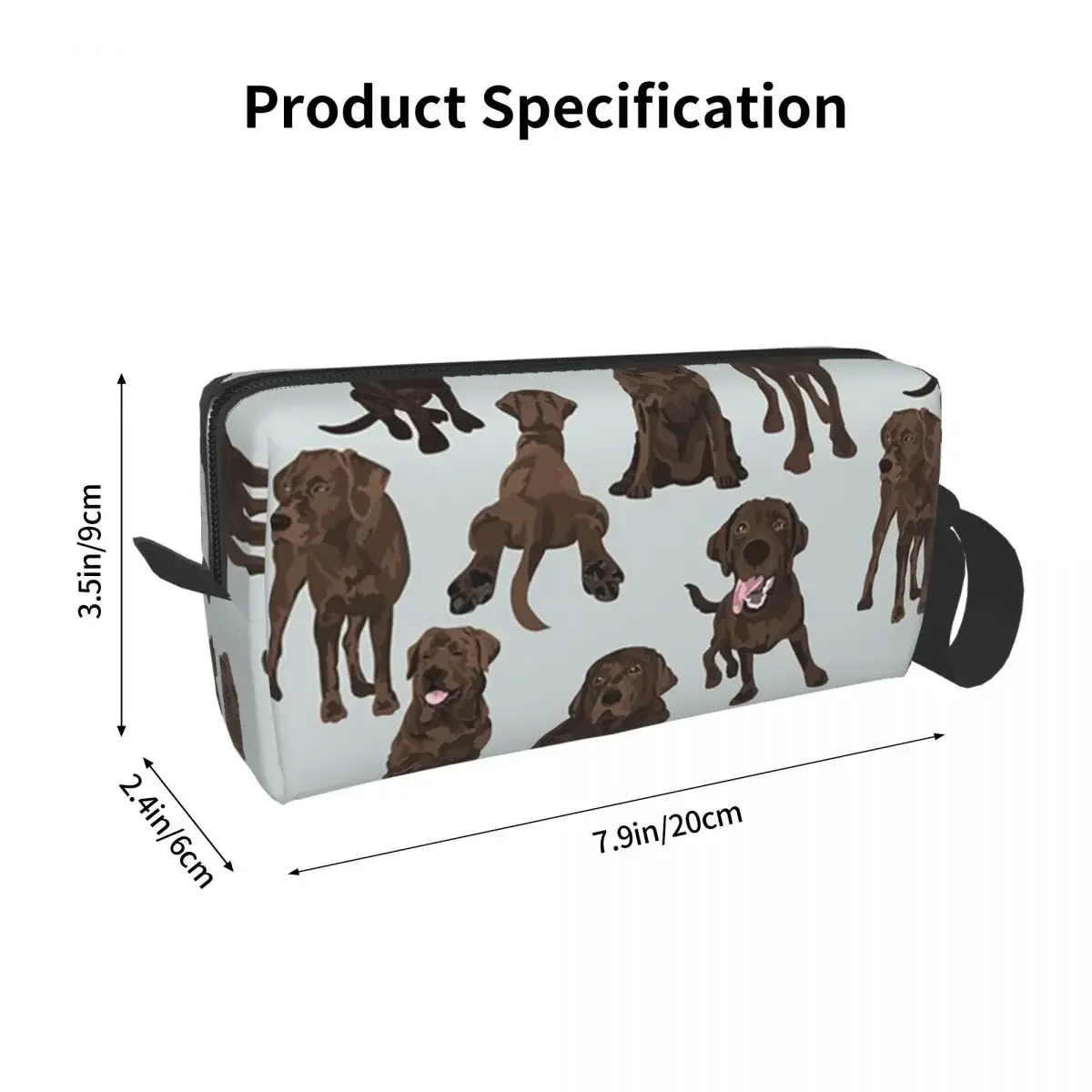 Chocolate Labrador Makeup Bag Cosmetic Organizer Storage Dopp Kit Toiletry Cosmetic Bag for Women Beauty Travel Pencil Case