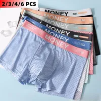 【HOT】2/3/4/6 PCS Men's Panties Plus Size Thin Shorts Sports Boxer Breathable Panties Ice Silk Underpants Gift Luxury Underwears