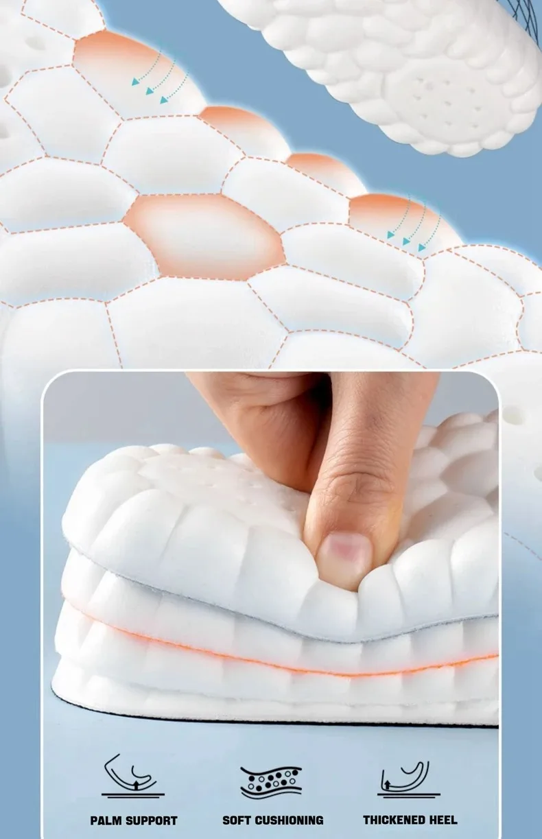 1 Paar/3 Paar/5 Paar/8 Paar 4D Cloud Einlegesohlen für Herren und Damen, Stoßdämpfende Einlagen, Weiche Memory-Schaum-Einlegesohlen für Schuhe, Stiefel, Sneaker – Detail 5