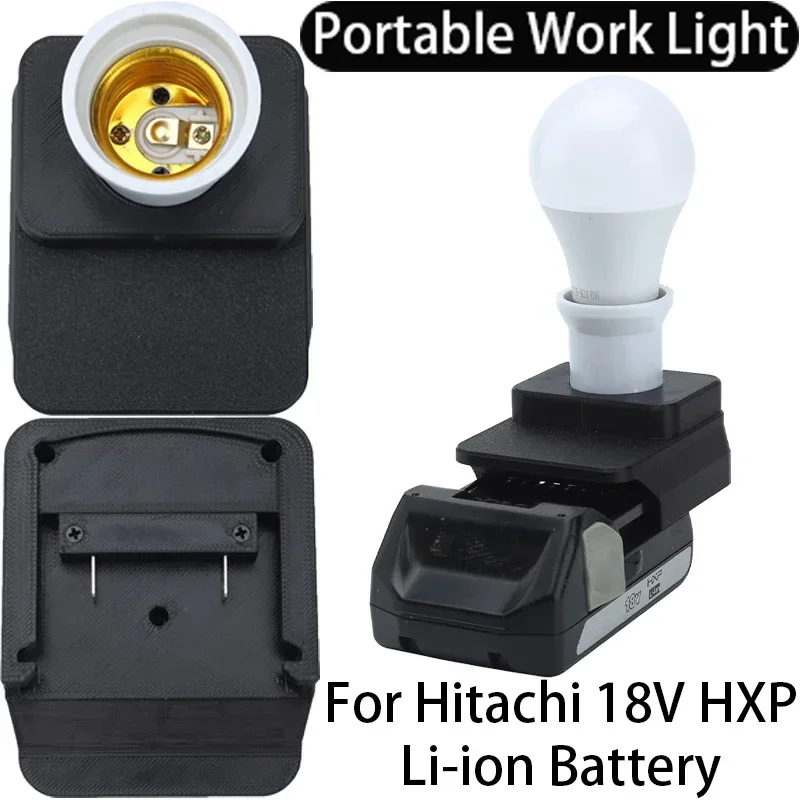 Portable E27 Socket LED Light Bulb for Hitachi 18V HXP Li-ion Battery 5W LED Work Light E27 Bulb Portable Cordless Work Light