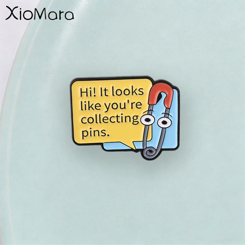 Creative Cartoon Paperclip Enamel Pin,Fun Dialogue Box Badge,Fashion Accessory for Clothing and Backpacks,Best Gift for Friends