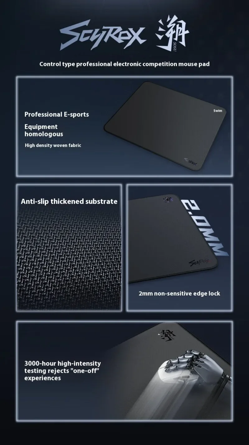 SCYROX Pro Gaming Mouse Pad 490x420mm Micro-Textured Non-Slip Base Esports Grade for CS2 Valorant FPS Desk Mat