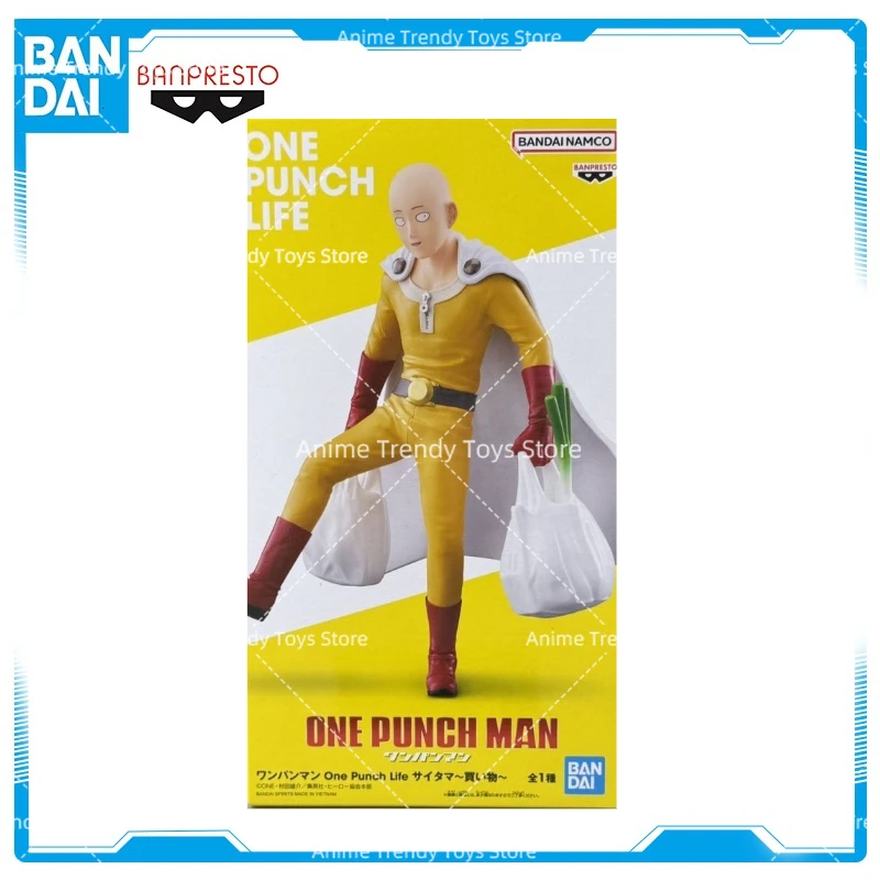 Original bandai anime um soco homem figura de ação brinquedos um soco vida saitama modelo coleção banpresto presente natal wy