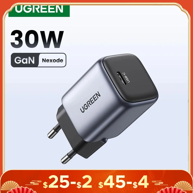 UGREEN GaN 30W Fast Charger for iPhone 16 15 14 Pro  PD3.0 Charger for iPad Pro Tablet Samsung Xiaomi Type C Phone USB Charger