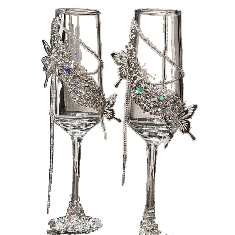 

Premium Bridal Toast Cup Super Beautiful Goblet DIY Crystal Tassel Homemade Girlfriend Engagement Wedding Gift