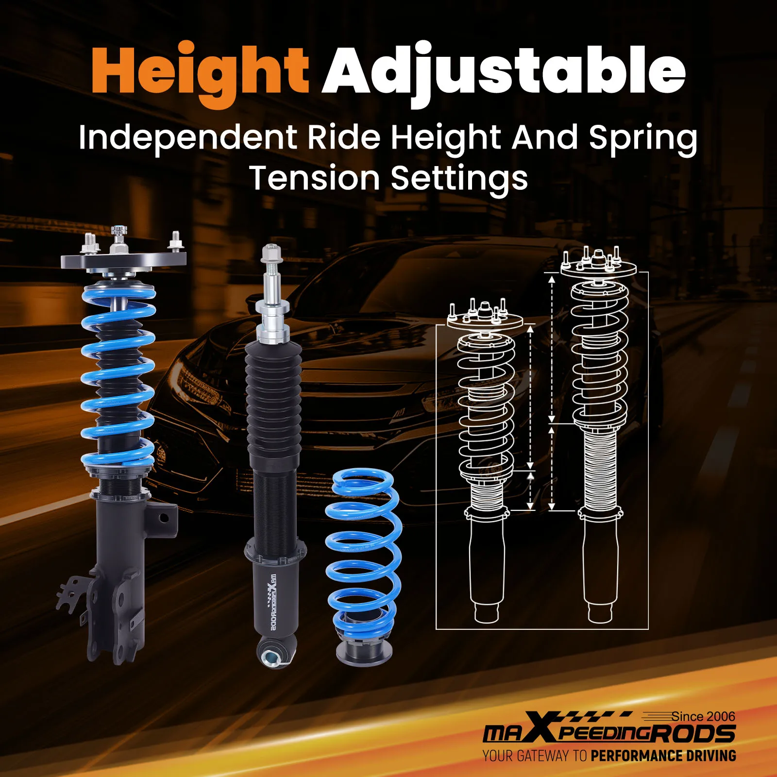 

Комплект для занижения подвески MaXpeedingrods T6 для Toyota Camry XV70 L LE XLE 18-24